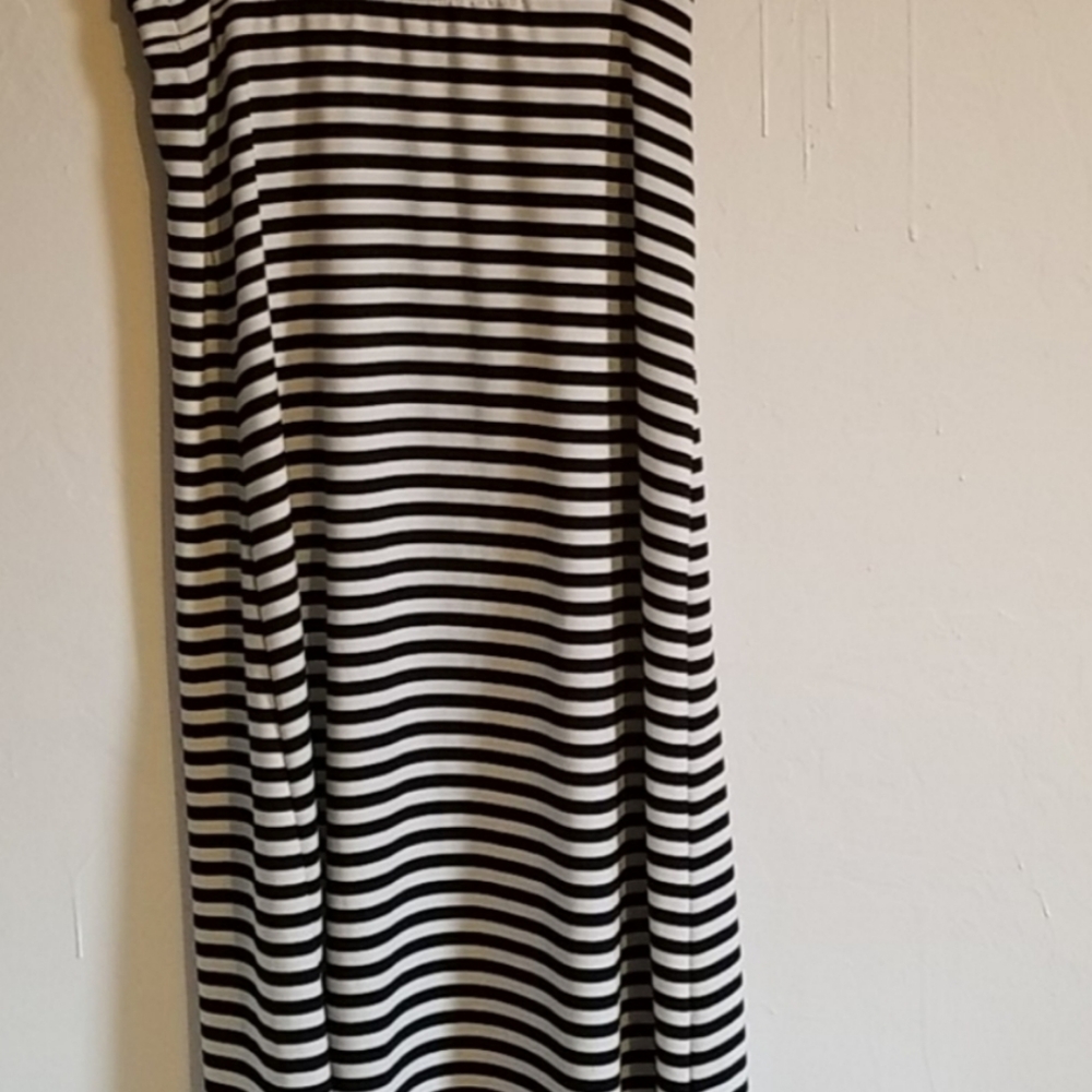 Azules Black And White Striped Maxi Skirt Size XL